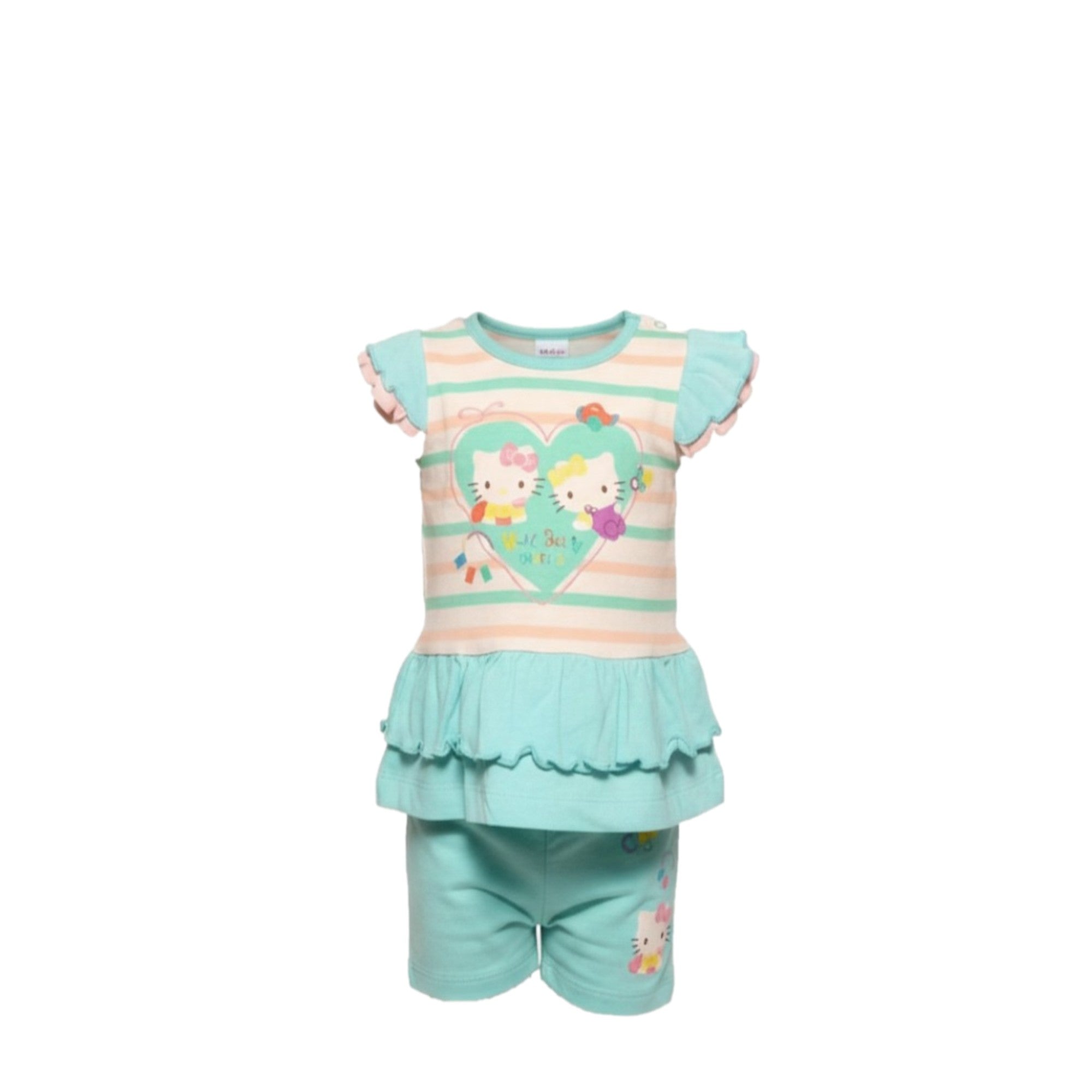🌈🐱 Hello Kitty Menthe – Ensemble 2 pièces Bébé Fille (3 à 23 mois)