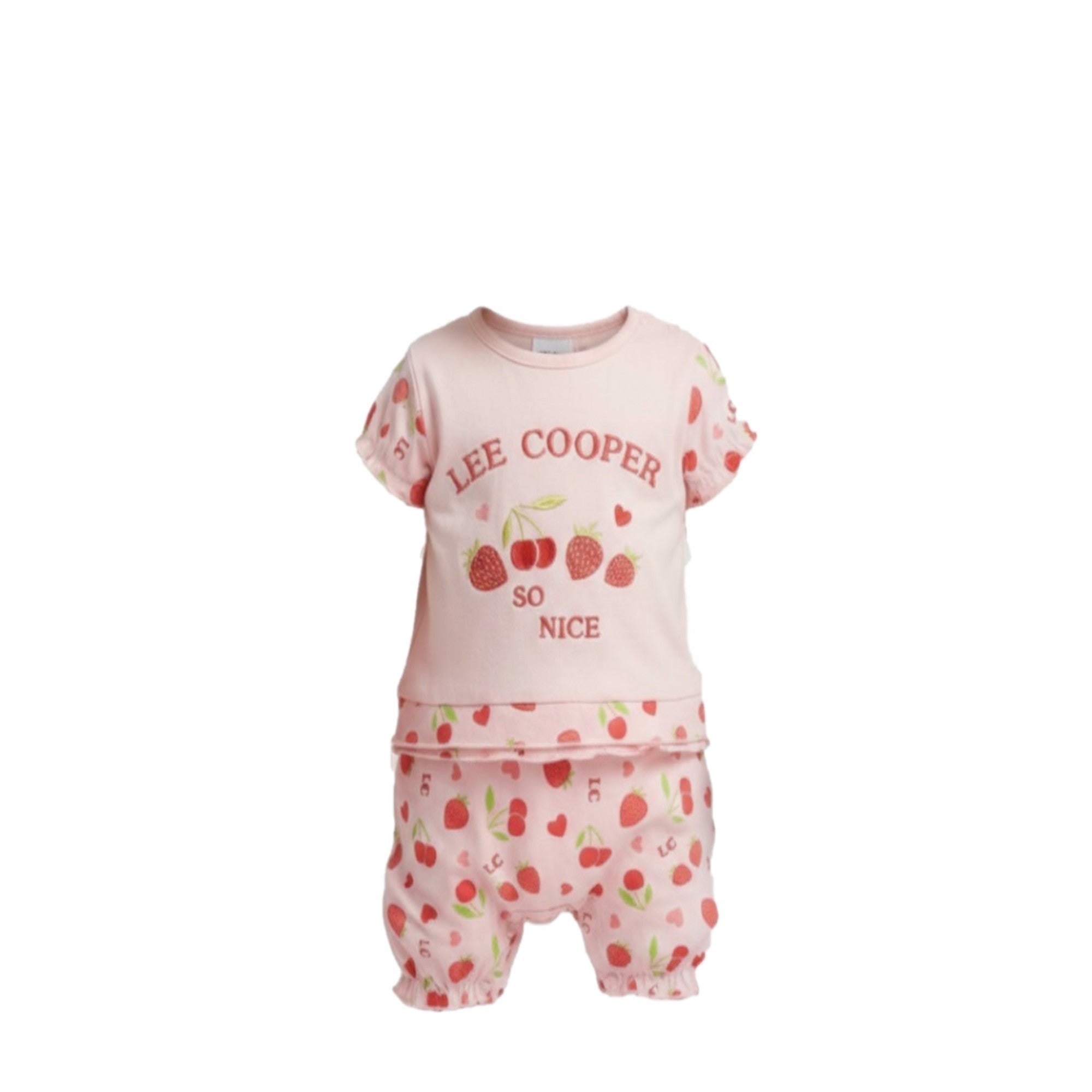 🍒👶 Combishort Lee Cooper Bébé Fille – Rose & Fruits, Trop Chou ! (3 à 18 mois)