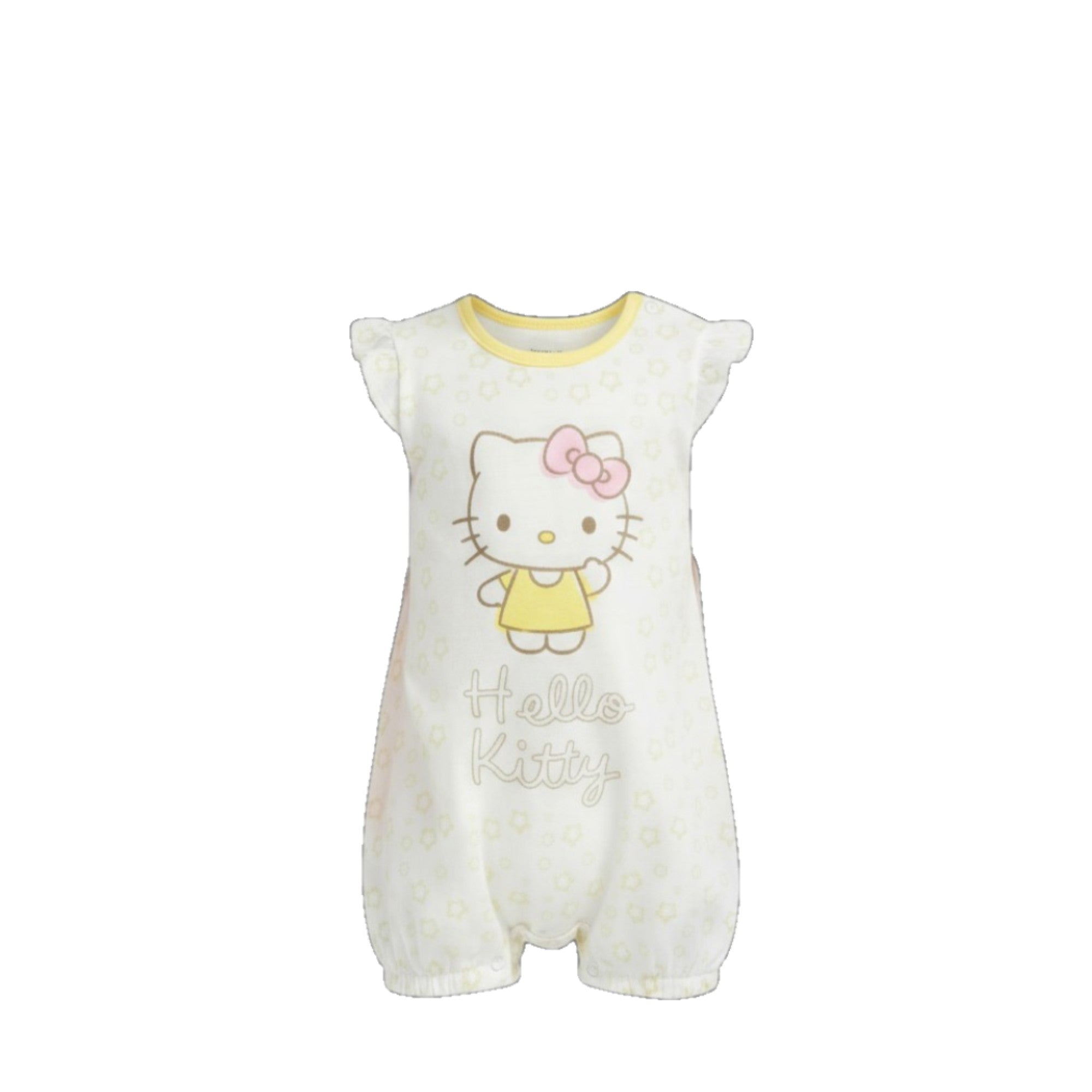 Combishort Bébé Fille – Hello Kitty Blanc & Jaune – 3 à 24 mois – Neuf