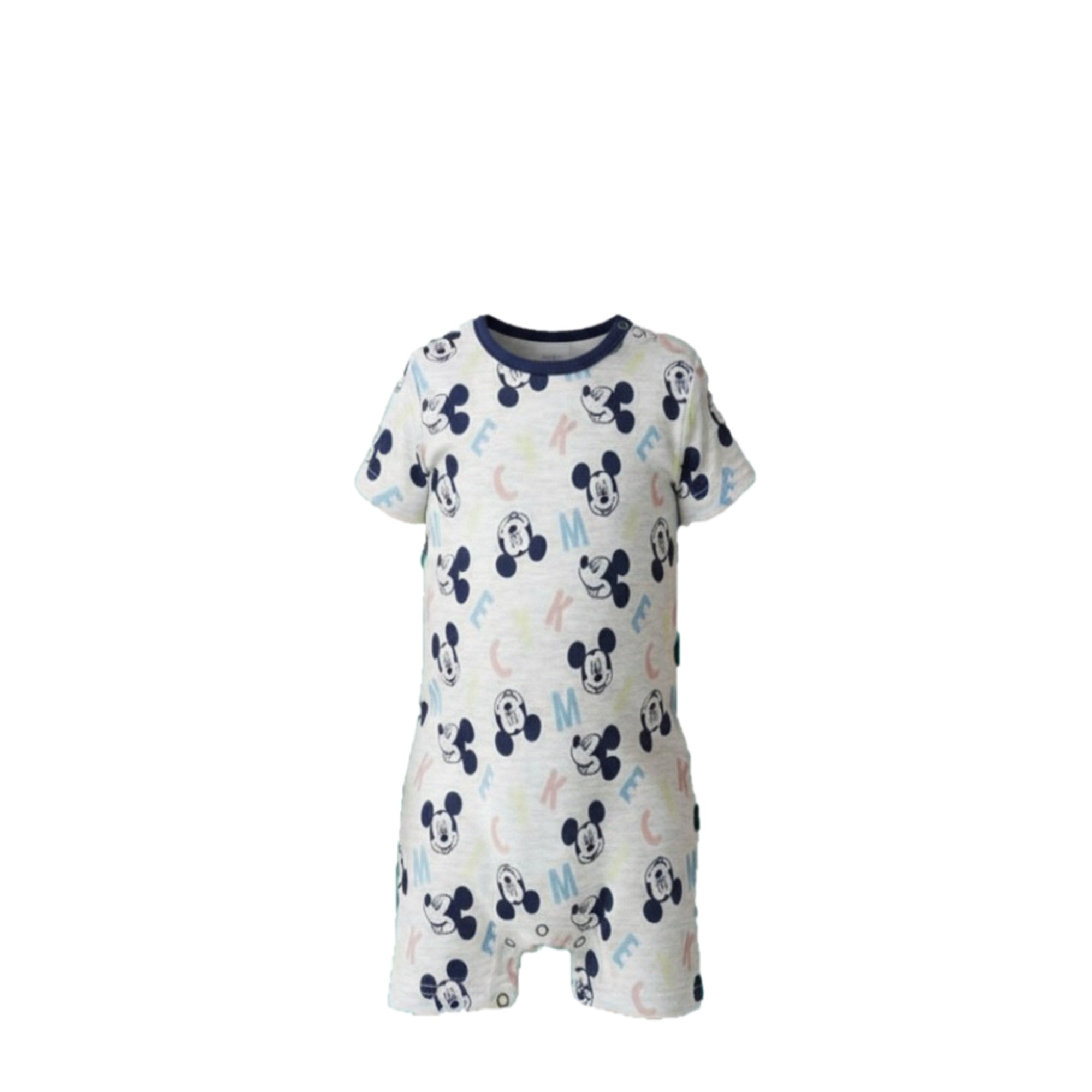 🐭👕 Combishort Mickey Gris – Léger & pratique • 3 à 24 mois 🍼✨