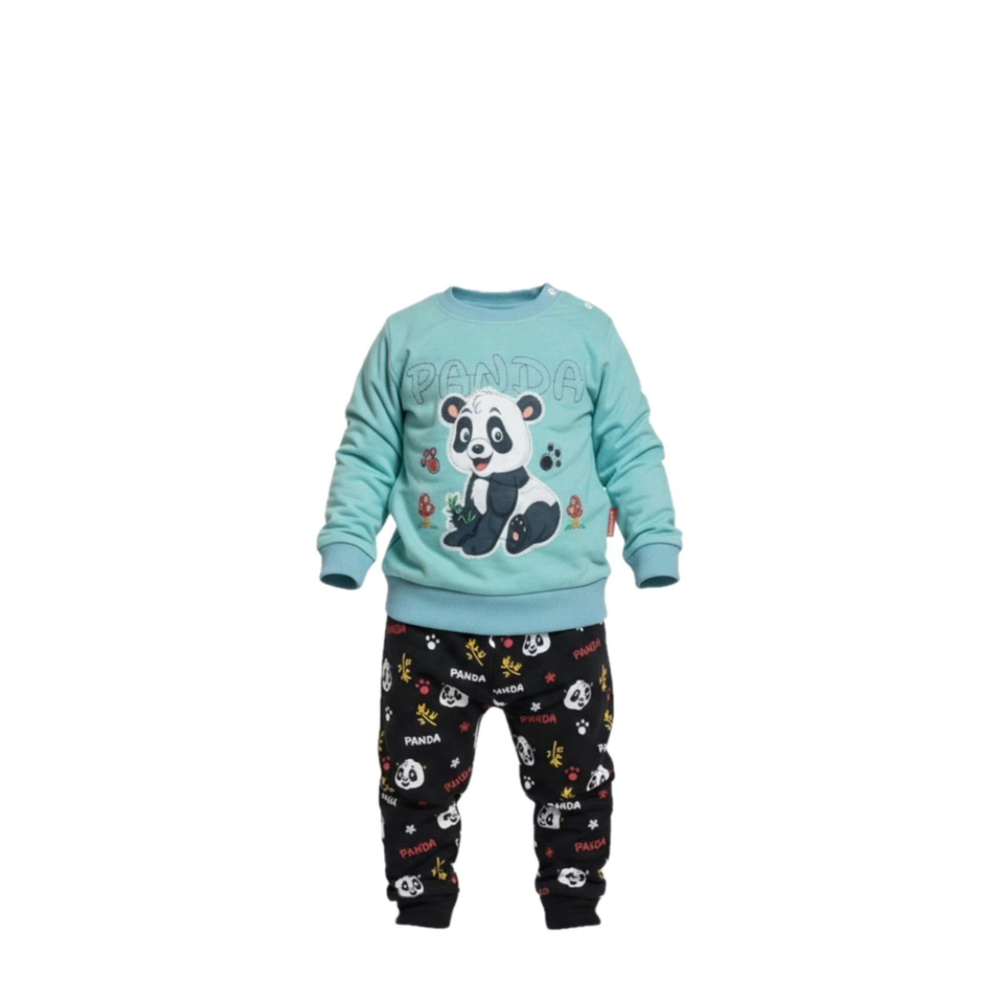 🍃 Look doux & mignon – Ensemble panda bébé – Taille 6 à 12 mois