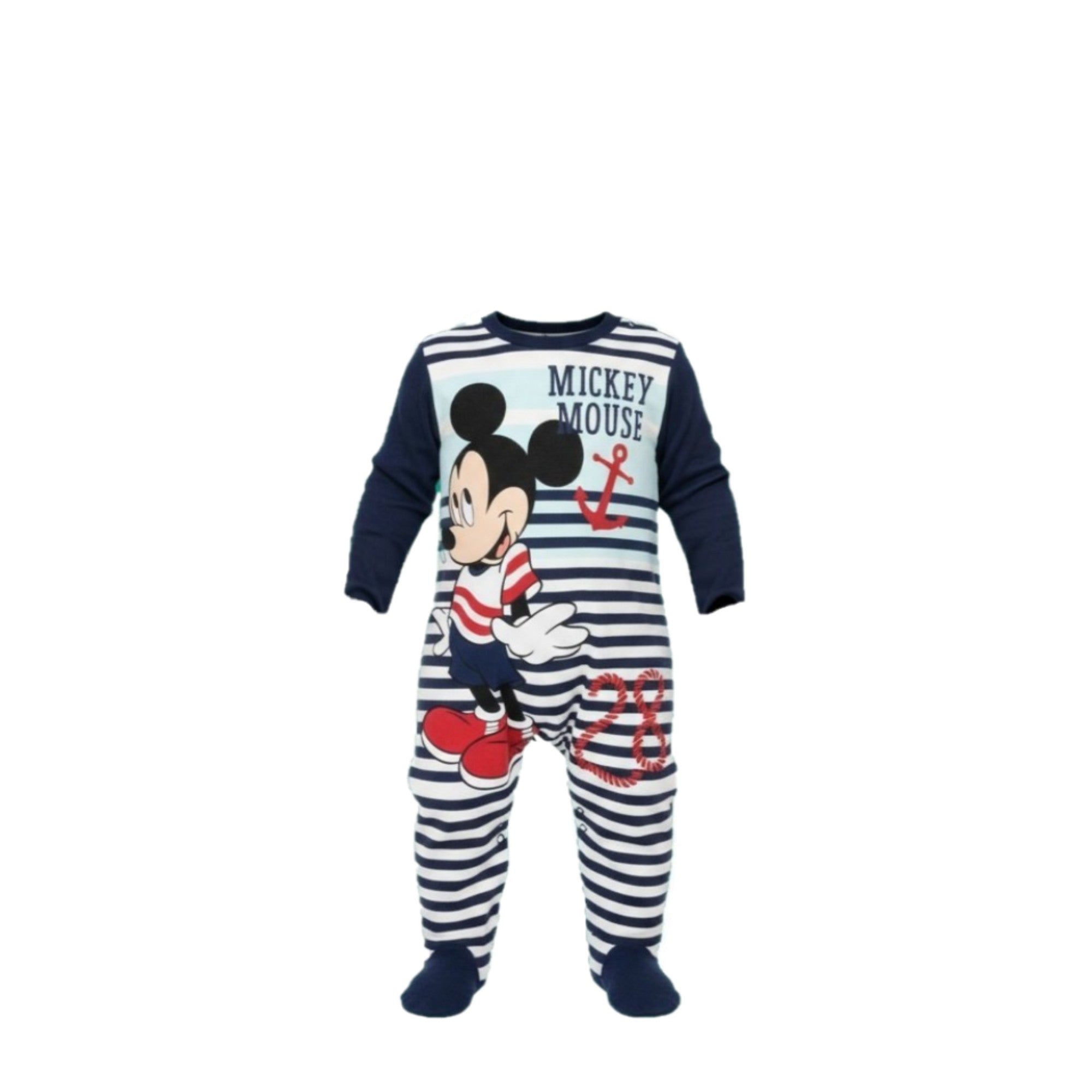 🐭💙 Pyjama Mickey Marin – Rayé & Douillet • 6 à 24 mois ⚓🍼