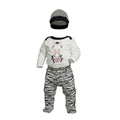 🦓✨ Petit Zèbre Stylé – Ensemble Bébé 3 pièces tout doux • Tailles 3 ou 6 mois 💖👶