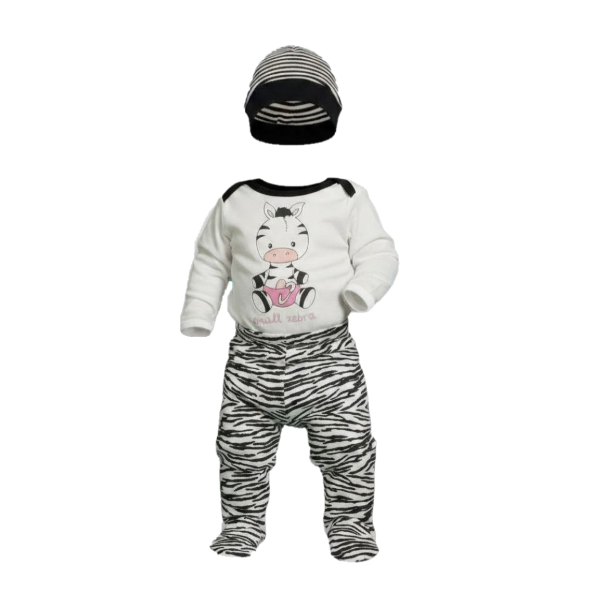 🦓✨ Petit Zèbre Stylé – Ensemble Bébé 3 pièces tout doux • Tailles 3 ou 6 mois 💖👶