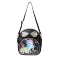 🦄 Sac à main fille – Licorne noir & nœud magique – 19 x 23 cm ✨