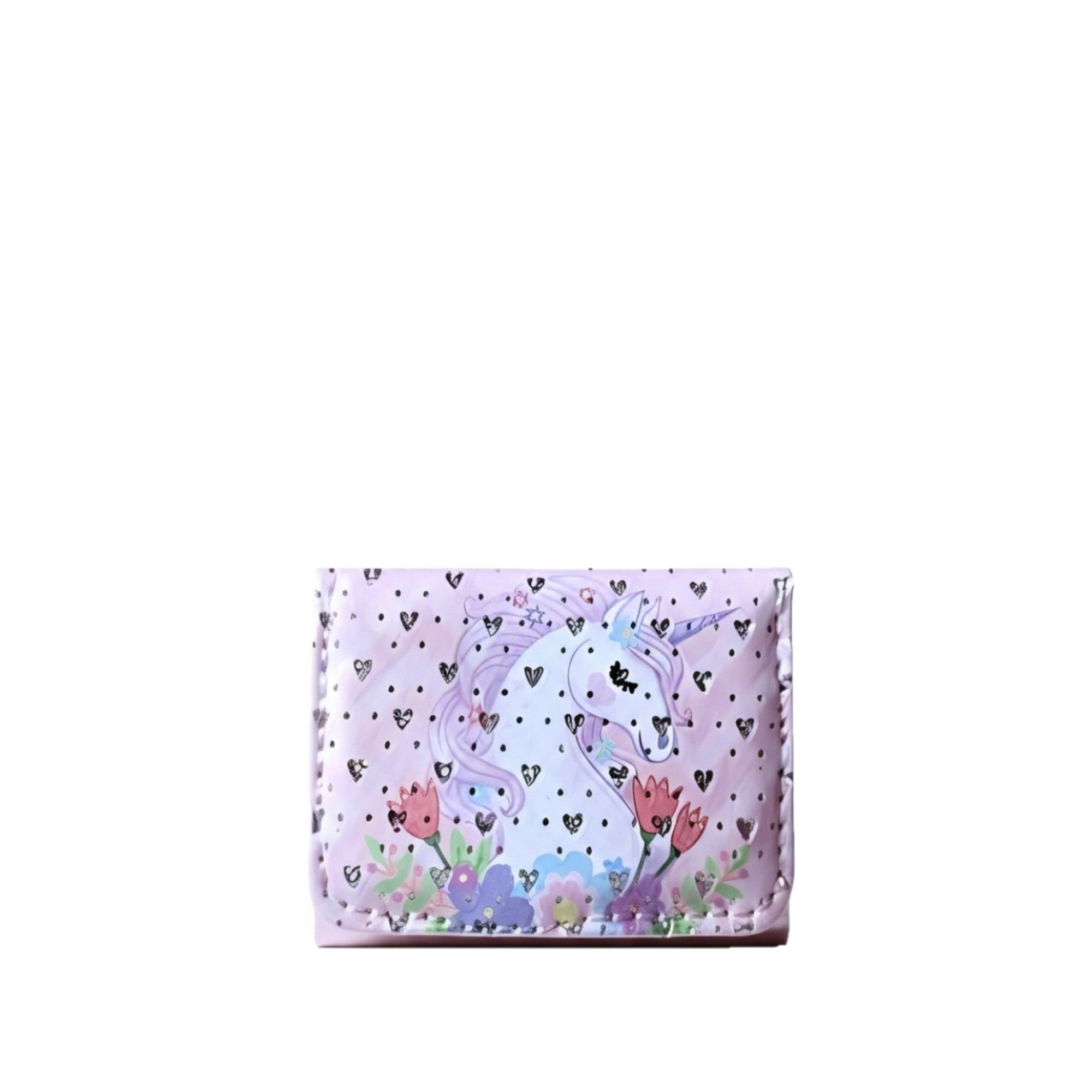 🌺 Mini Portefeuille Licorne Fleuri – Un souffle de magie dans un champ de fleurs !