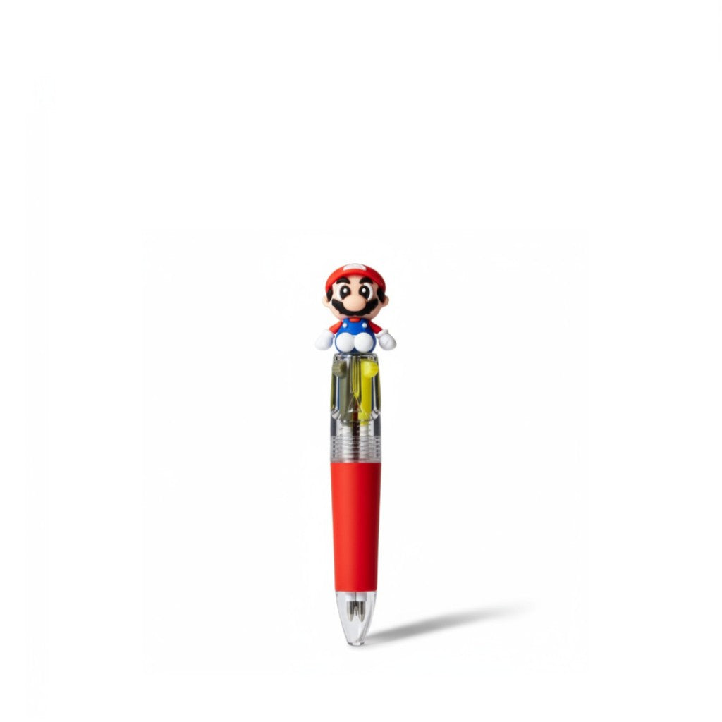 Neuf Mini stylo Mario bros 4 couleurs , rouge , 10 cm