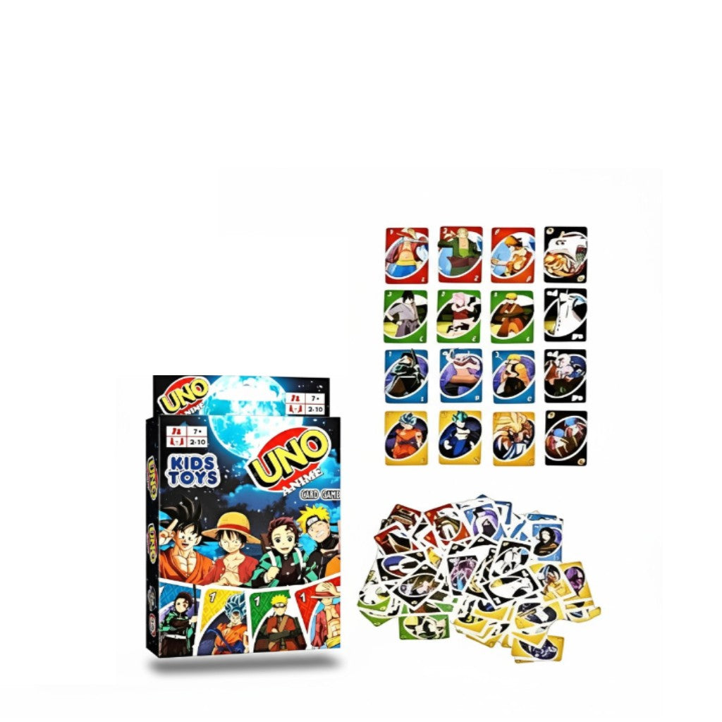 🎴 Jeu UNO Anime – One Piece / Naruto / Dragon Ball – 2 à 10 joueurs – NEUF