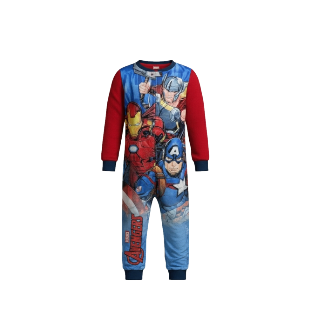 🦸‍♂️ Pyjama combinaison Avengers rouge – Héros et confort pour les 3 à 8 ans 💥