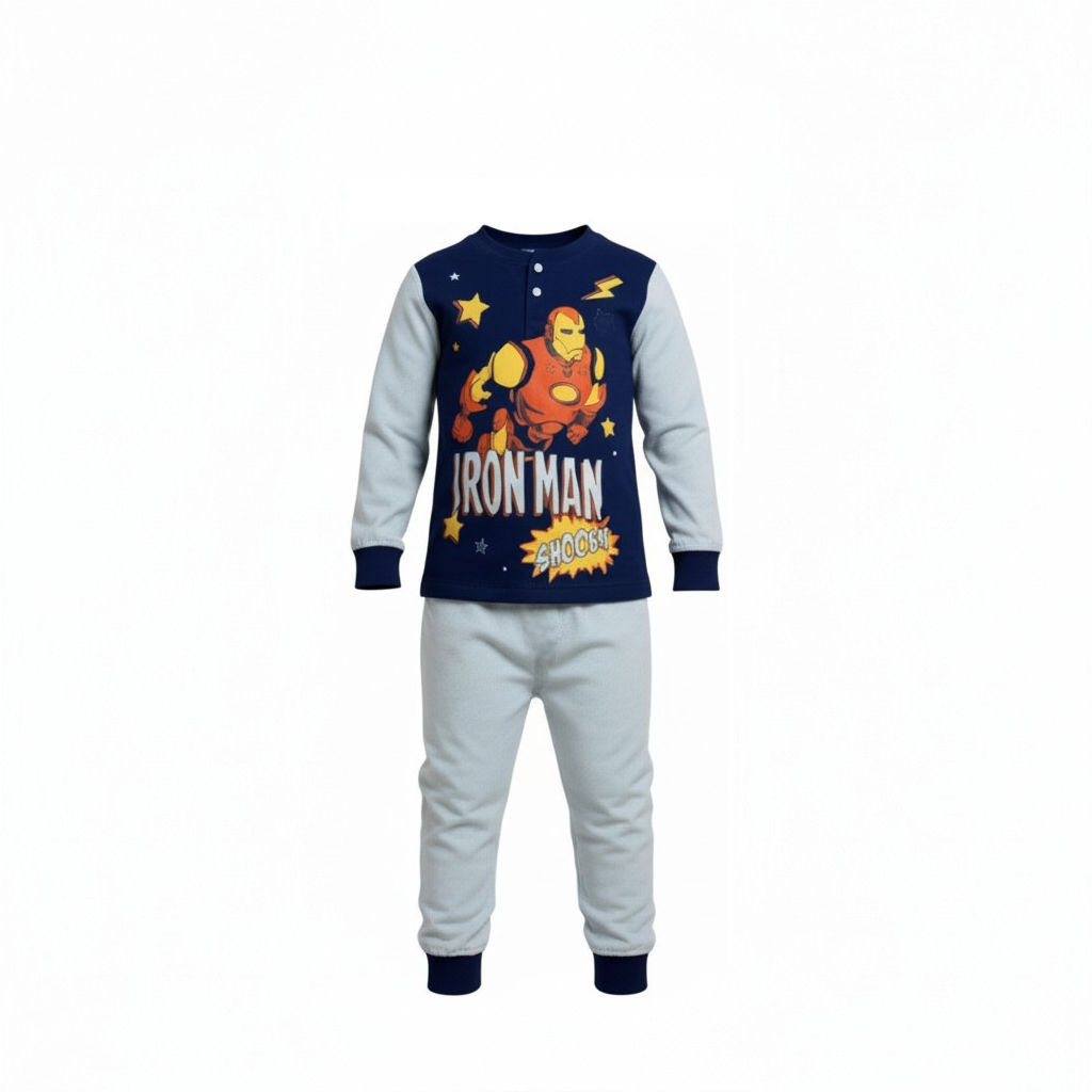 🦸‍♂️ Pyjama polaire IRON MAN ⭐ Ultra doux – Héros Marvel – 8 à 10 ans