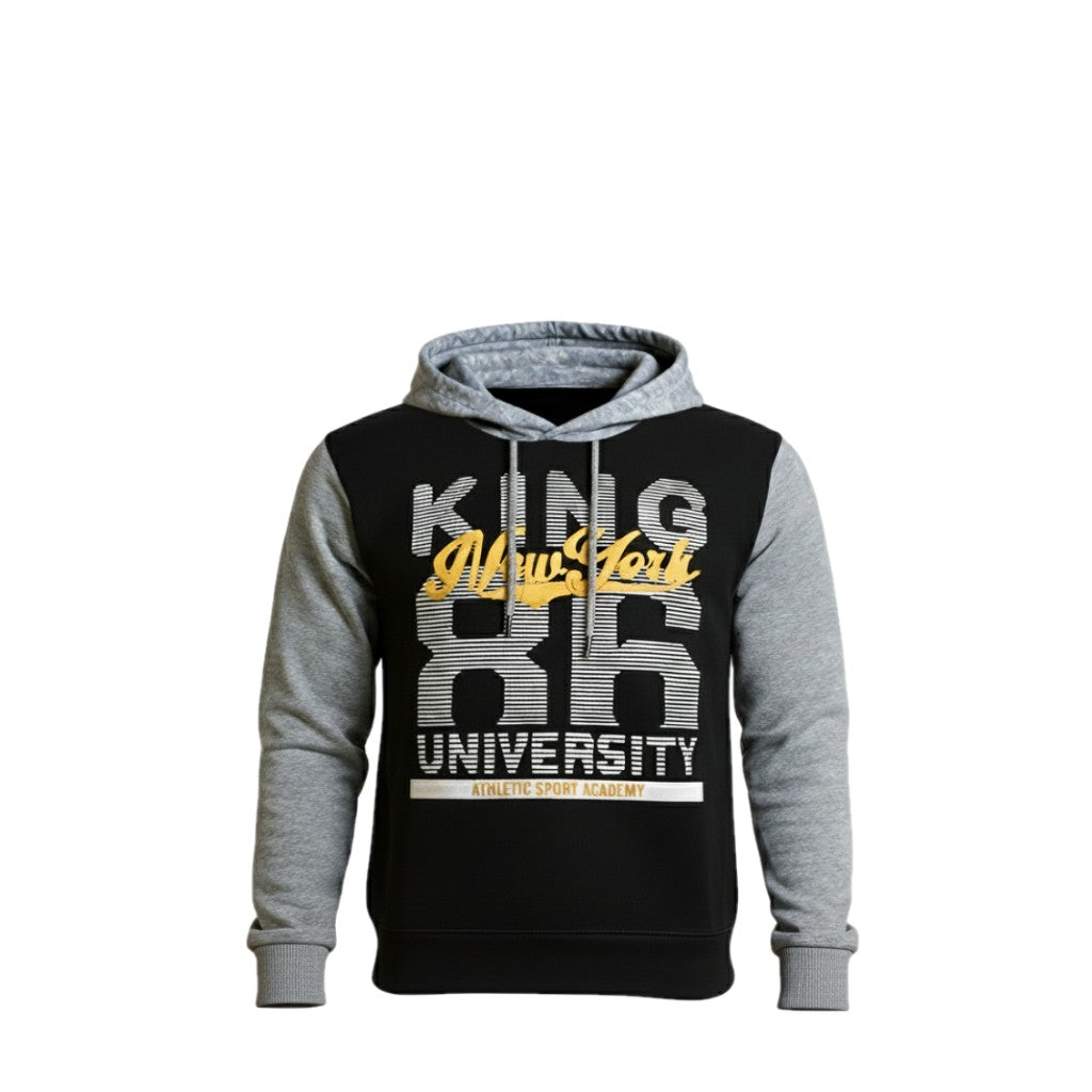NEUF Sweat GARÇON noir motif KING 86 – Taille 4 à 14 ans