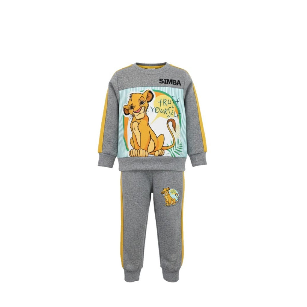 NEUF Jogging GARÇON gris & jaune motif Simba – Taille 2 à 8 ans