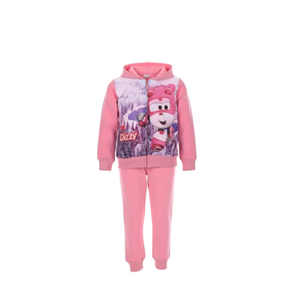 Jogging fille “Super Wings – Rose” – Sweat imprimé Dizzy + pantalon assorti – Ensemble doux, coloré et confortable – Tailles 3 à 6 ans – Neuf