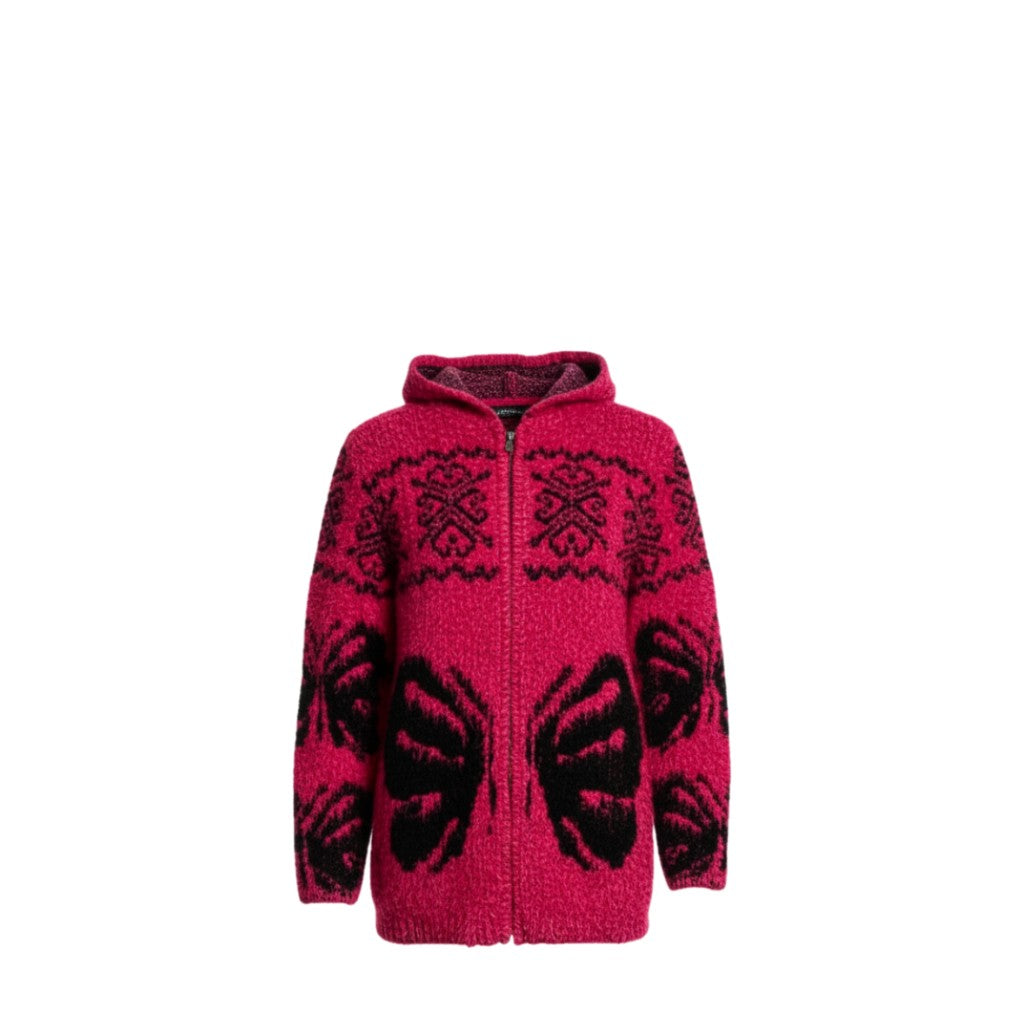 NEUF Gilet FILLE rose fuchsia motif papillons – Taille 3 à 8 ans