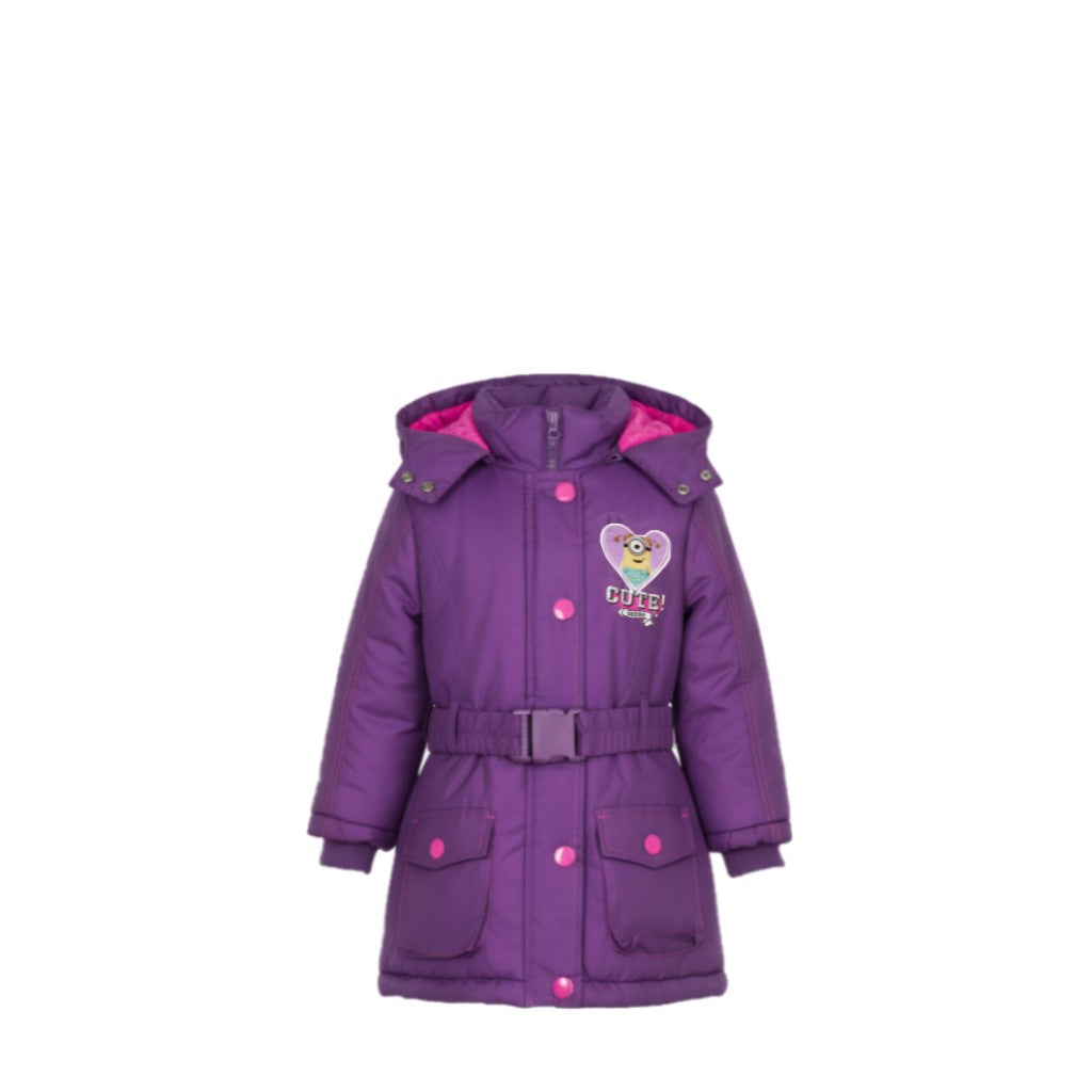 NEUF Doudoune FILLE violette motif Minions – Taille 3 à 8 ans