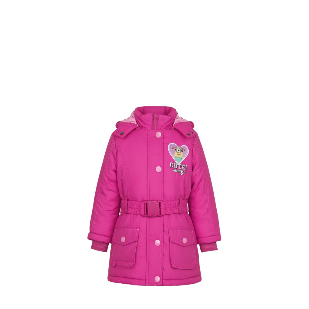 NEUF Doudoune FILLE rose motif Minions – Taille 3 à 8 ans
