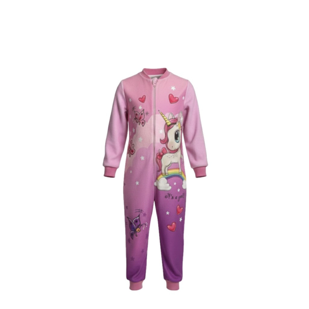 NEUF ✨ Combinaison polaire Licorne rose – 3 à 8 ans 🧸