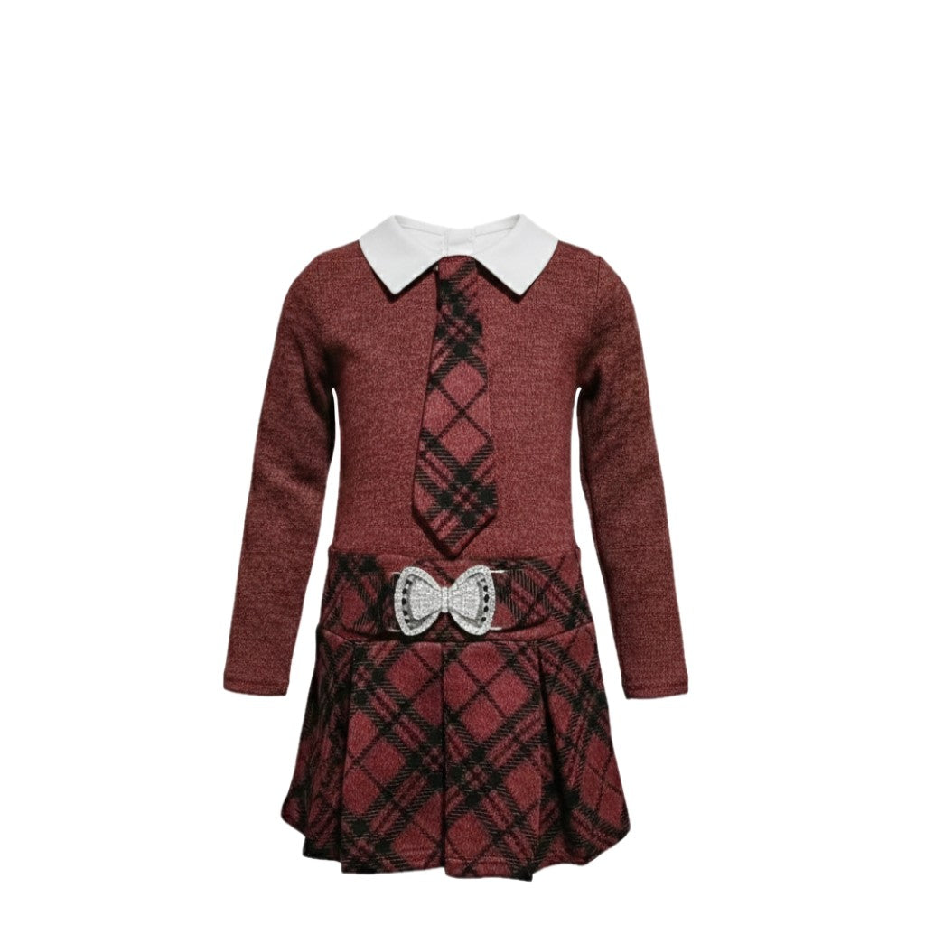 NEUF Robe FILLE chic avec cravate – Taille 2 à 12 ans