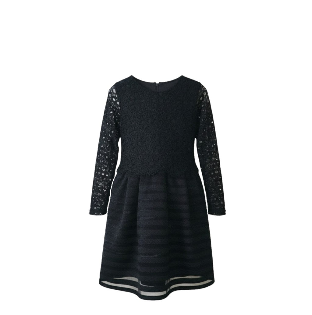 NEUF Robe FILLE noire en dentelle – Taille 4 à 14 ans