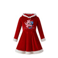 NEUF Robe FILLE Noël rouge à capuche motif Stitch – Taille 2 à 12 ans