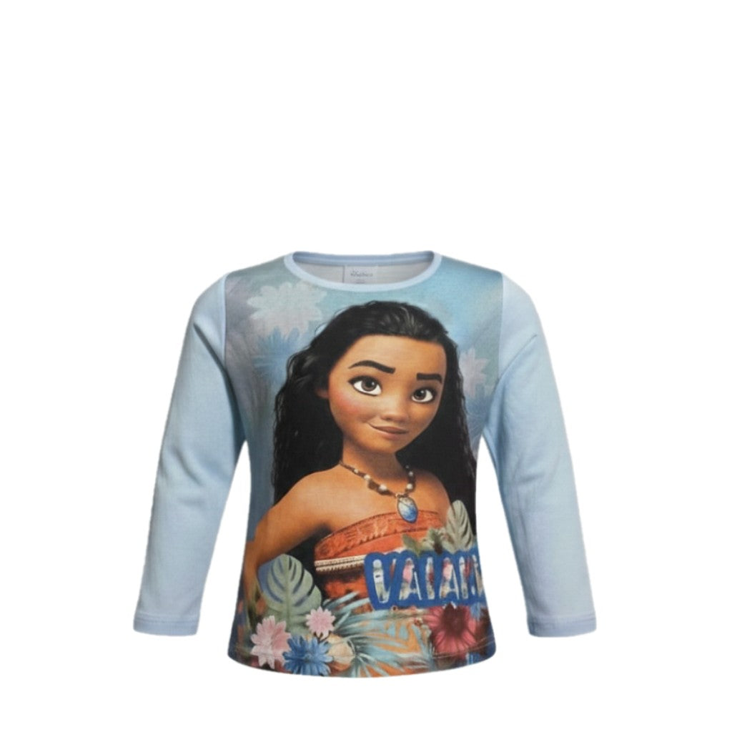 NEUF T-shirt FILLE bleu ciel motif Vaïana – Taille 2 à 8 ans