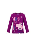 NEUF T-shirt FILLE manches longues violet motif Peppa Pig – Taille 3 à 8 ans