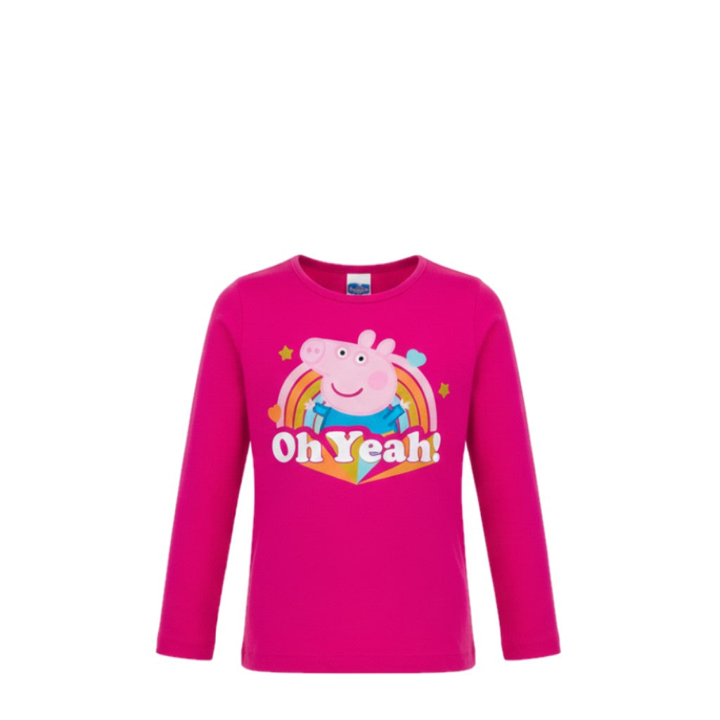 NEUF T-shirt FILLE manches longues rose motif Peppa Pig – Taille 3 à 6 ans