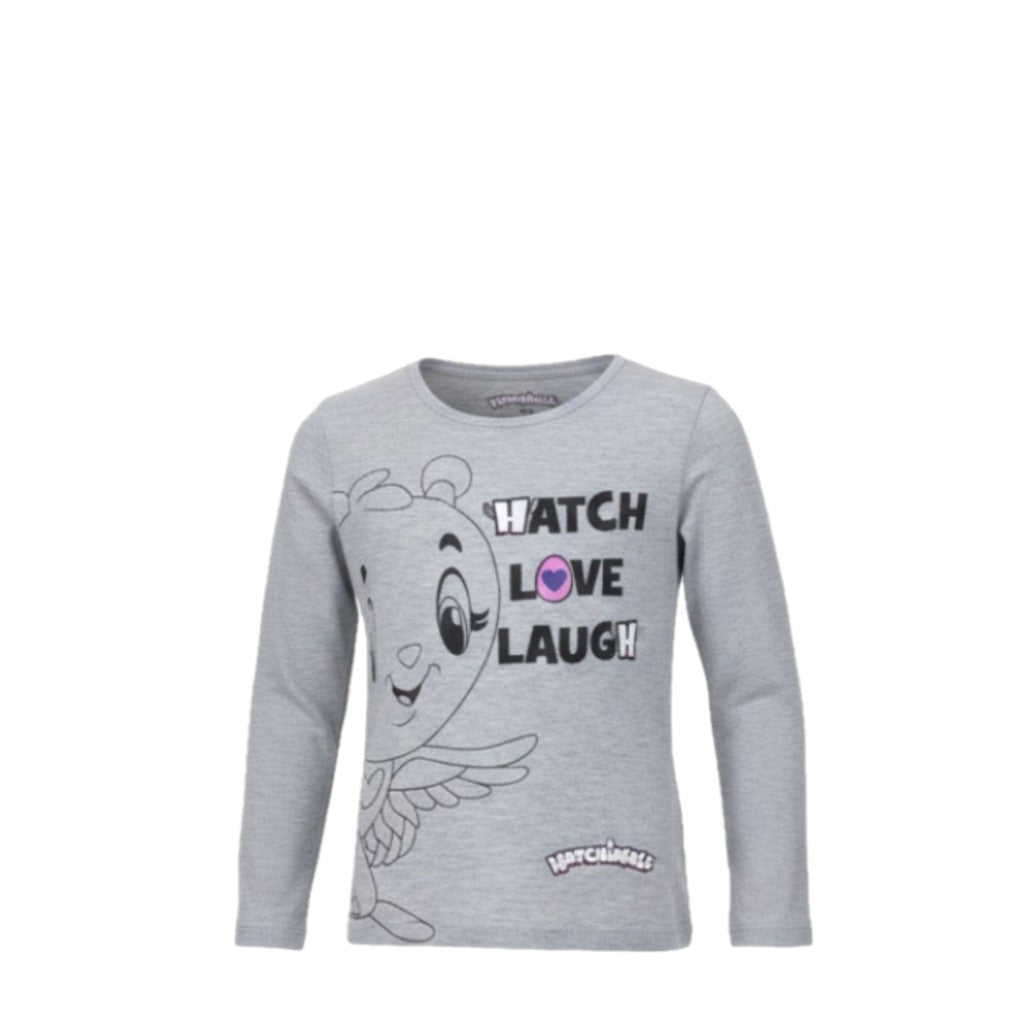 NEUF T-shirt FILLE gris motif Hatchimals – 100% coton – Taille 3 à 6 ans