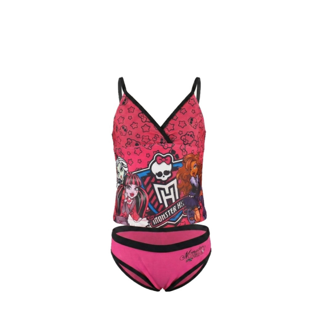 Maillot de Bain 2 Pièces Fille Monster High – Rose Imprimé – 6 à 12 ans – Neuf