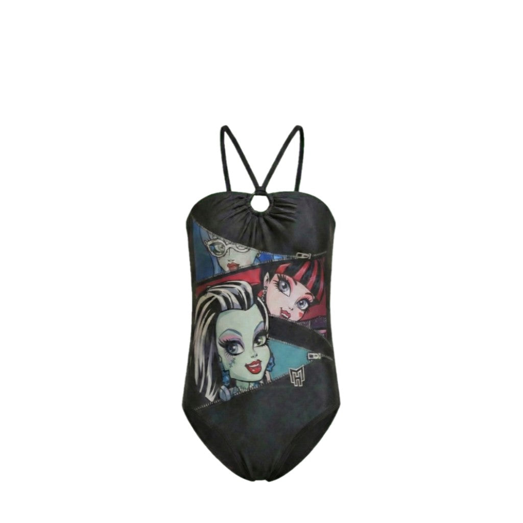 Maillot de Bain 1 Pièce Fille Monster High – Noir Imprimé Spécial Piscine – 6 à 12 ans – Neuf