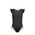 Maillot de Bain 1 Pièce Fille – Noir Imprimé XO Style Mercredi Addams – 4 à 14 ans – Neuf