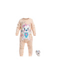 🌸🐱 Pyjama Bébé Fille + Peluche Chat – Rose Clair 100% coton (3 à 9 mois)