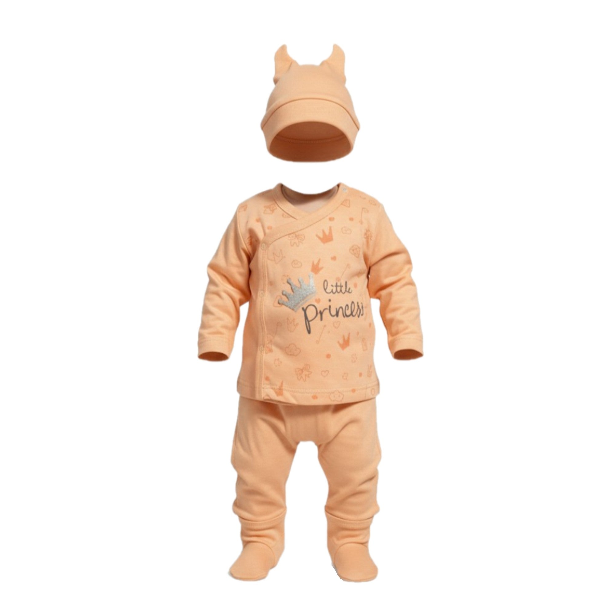 👑 Little Princess – Ensemble Bébé Fille 3 pièces (Naissance à 3 mois)