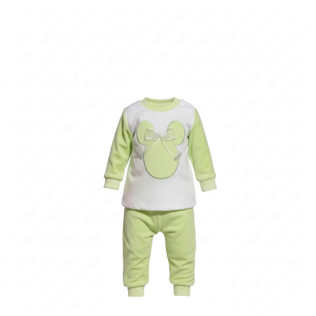 💚🧸 NEUF – Pyjama Bébé Fille 2 pièces Vert Douceur 🍃 (3 à 9 mois)