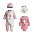 🎀 Coffret Bébé Fille 4 pièces – Tom Kids (0 à 12 mois)