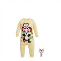 💛🧸 Pyjama Bébé Fille Panda + Peluche – Jaune 100% coton (3 à 9 mois)