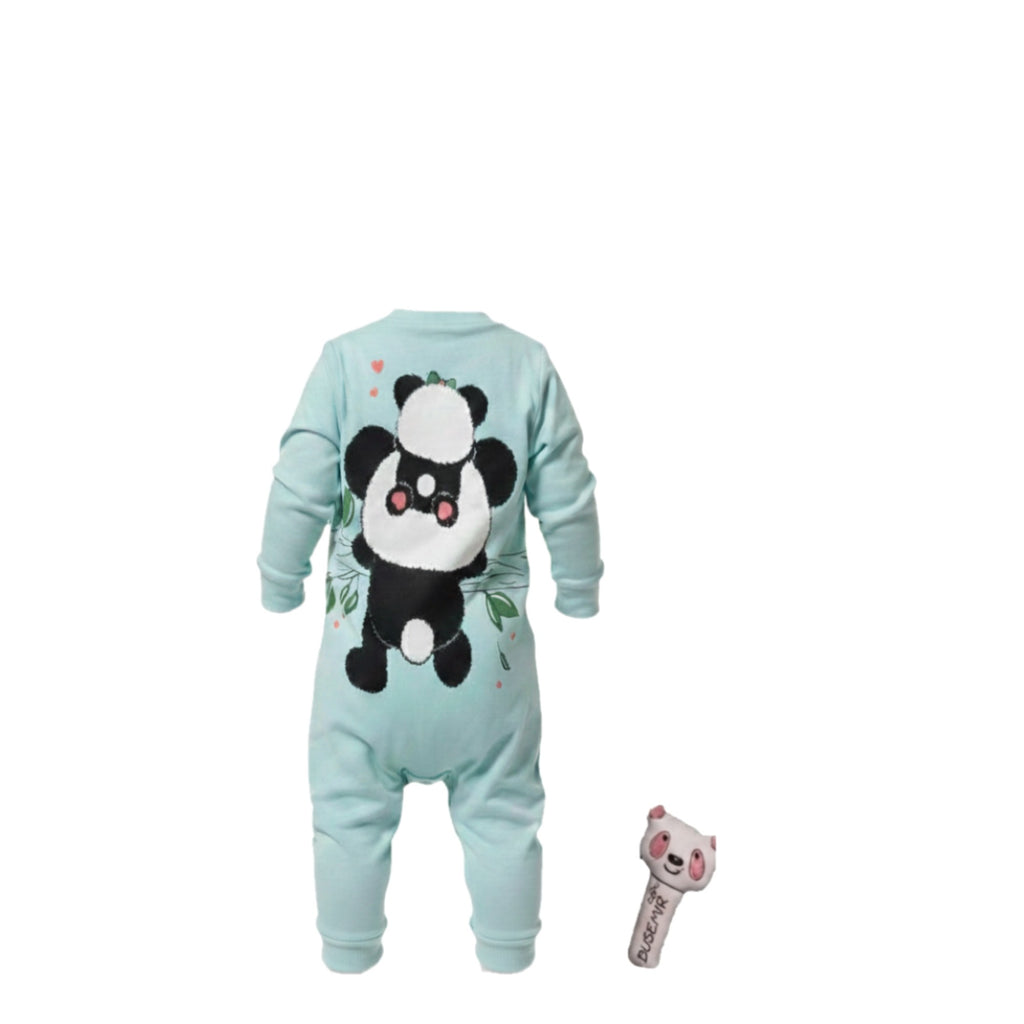 🐼💚 Pyjama Panda Vert + Peluche – Craquant et pratique • 3 à 9 mois 🧸✨