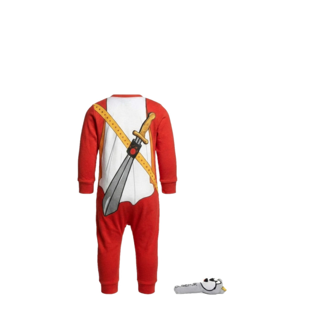 ❤️⚔️ Pyjama Chevalier Rouge + Peluche – Aventures assurées • 3 à 9 mois 🧸🍼