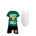 🏀💚 Ensemble Bébé Basket Vert – Body + Tee + Short • 6 à 24 mois 👶🔥