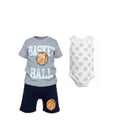 🏀👶 Ensemble Bébé 3 pièces Basket – Body, Tee & Short • 6 à 24 mois 💥🍼