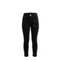Jean fille noir – Détails fleurs en relief – Coupe slim confortable – Tailles 4 à 14 ans – Neuf