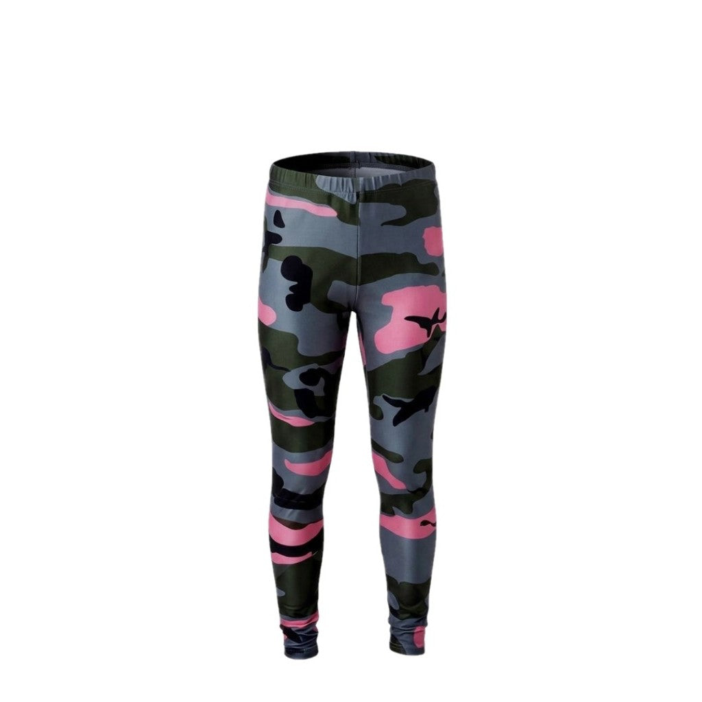 Legging fille imprimé militaire rose – Coupe stretch confortable – Tailles 4 à 14 ans – Neuf