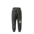 Pantalon de jogging fille gris – Motif panda & empreintes – Tissu doux et extensible – Tailles 2 à 6 ans – Neuf