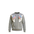NEUF Pull FILLE gris motif LICORNE – Taille 4 à 12 ans