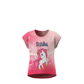 T-shirt Enfant Licorne Rose Dégradé – Impression Sublimée Full Print – Coupe High-Low – 4 à 10 ans – Neuf