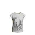 T-shirt Fille Blanc Logo Argenté Paillettes & Manches Volantées – 4 à 14 ans – Neuf
