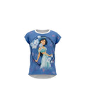 T-shirt Fille Princesse Jasmine Bleu & Blanc – Impression Sublimée Full Print – Coupe High-Low – 4 à 14 ans – Neuf