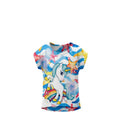 T-shirt Fille Licorne Arc-en-Ciel & Océan – Impression Sublimée Full Print – Coupe High-Low – 4 à 10 ans – Neuf