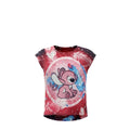 T-shirt Fille Angel Stitch – Rose & Multicolore – Impression Sublimée Full Print – Manches Courtes – 2 à 12 ans – Neuf