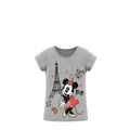 T-shirt Fille Gris Chiné Minnie Mouse à Paris – Manches Courtes – 3 à 8 ans – Neuf